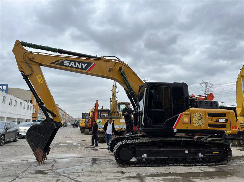 21 ton używany hydrauliczny grabarz SANY 215C Doskonała wydajność Kolor brązowy